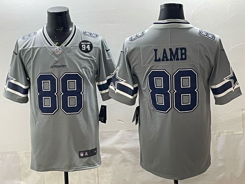 2026 Men Dallas Cowboys #88 Lamb Grey Nike Limited NFL Jersey style 001